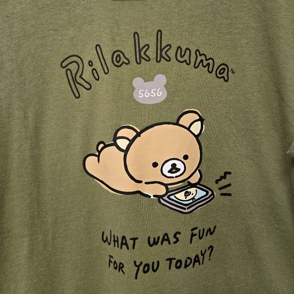 Rilakkuma Fun T-shirt Olive Green XL - Picture 2 of 8
